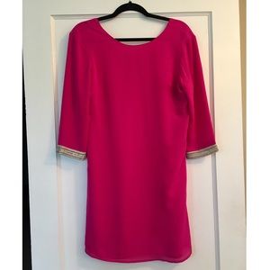 MissMe Couture Pink Dress with Embroidered Sleeves